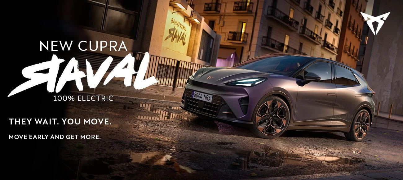 The future is electric. The New CUPRA Raval is coming – fully electric, bold, dynamic, unstoppable.